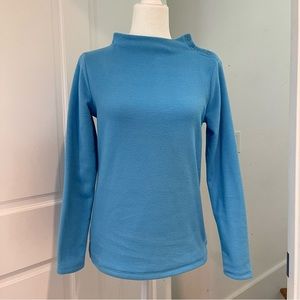 Talbots Blue Button Up Pull Over Fleece
